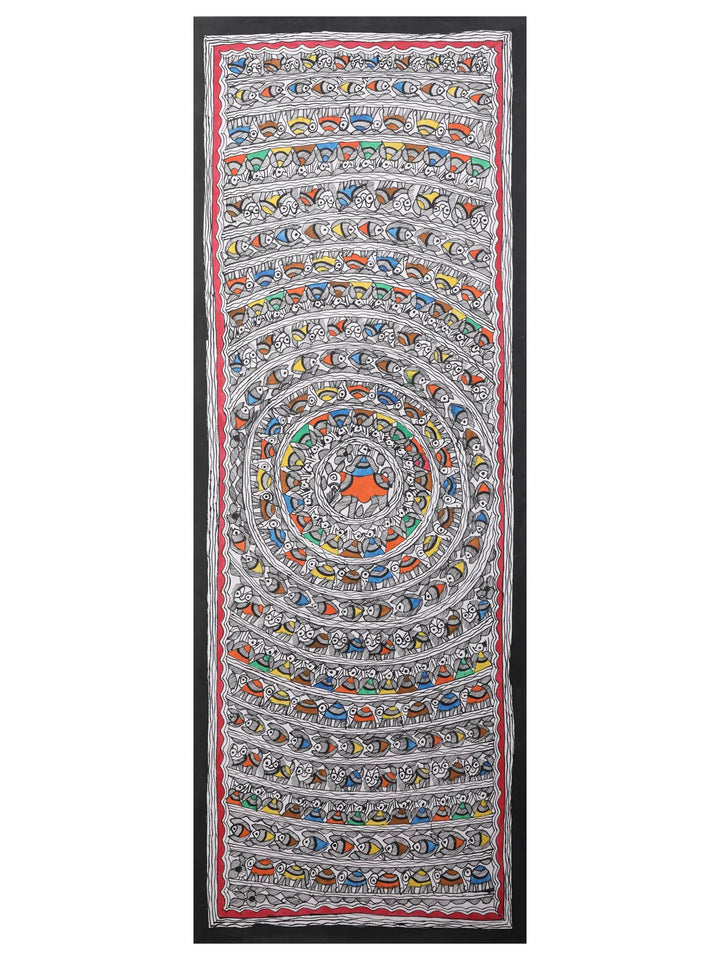 Mandala Madhubani Painting on Handmade Paper · view 1