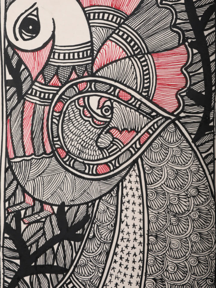 Peacock Painting on Handmade Paper · view 2