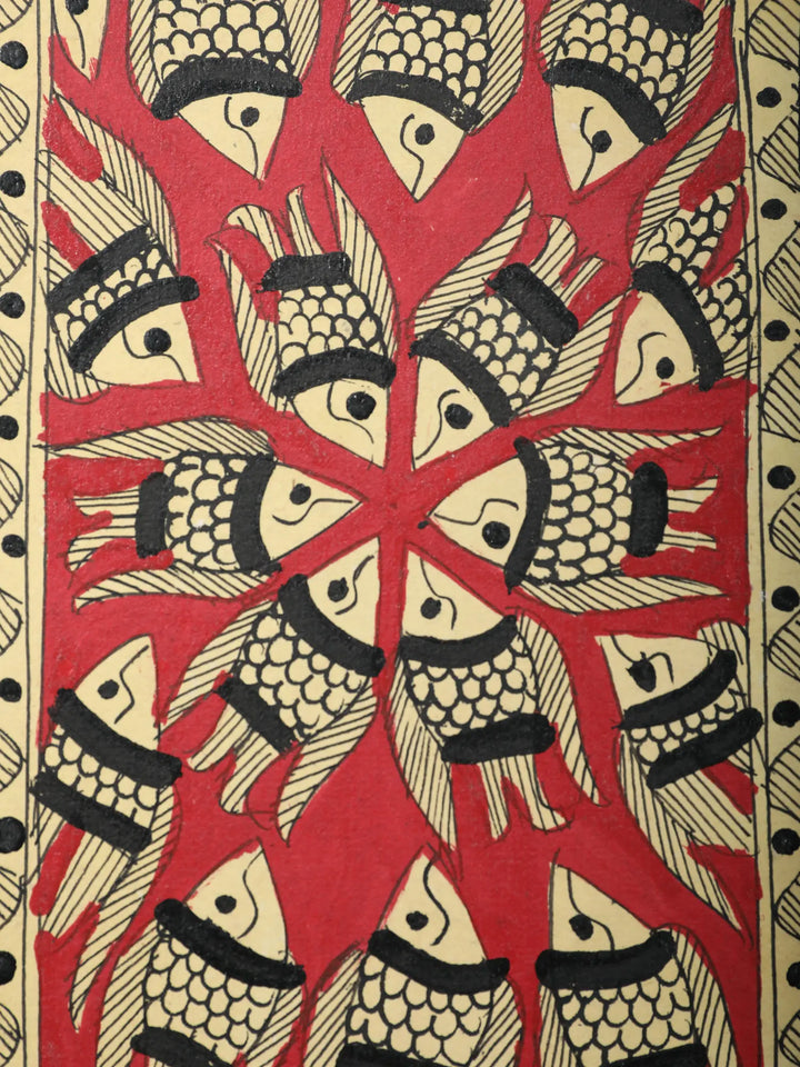 Fish Mandala Painting on Handmade Paper · view 2