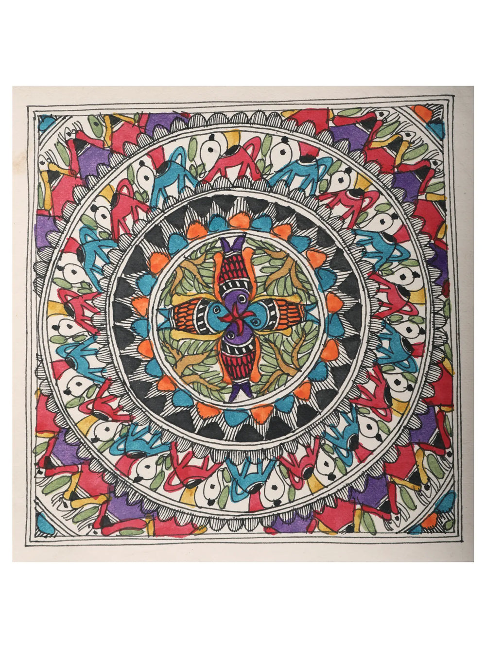 Colorful Fish Mandala Art on Handmade Paper | By Ashutosh Jha