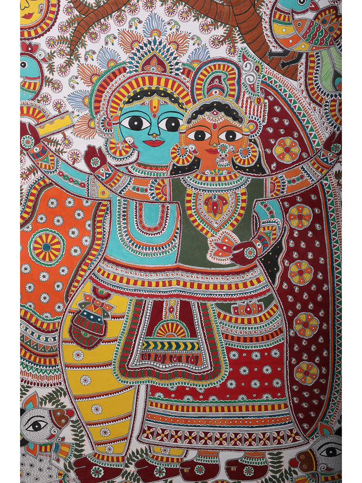 Krishna Radha Painting on Handmade Paper · view 2