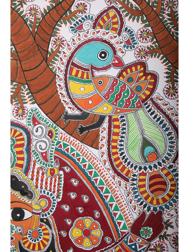 Krishna Radha Painting on Handmade Paper · view 4
