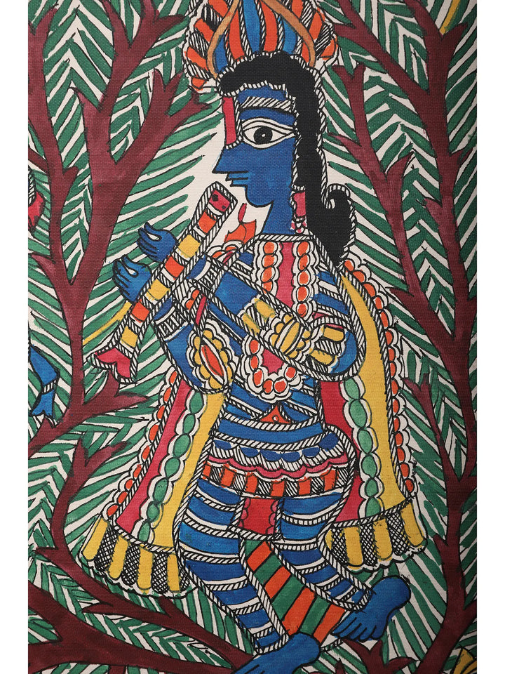 Krishna Leela Painting on Handmade Paper · view 3