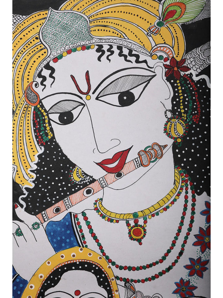Meera Bai and Krishna Painting on Handmade Paper · view 4