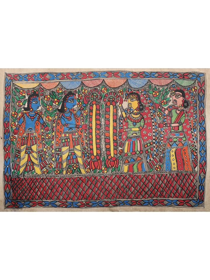 Ram Sita Swayamvar Painting on Handmade Paper · view 1