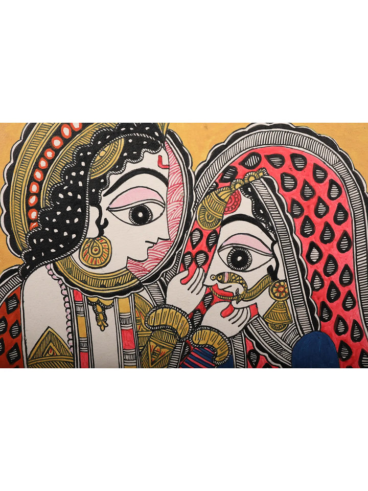 Radha Krishna Divine Love Painting on Handmade Paper · view 4