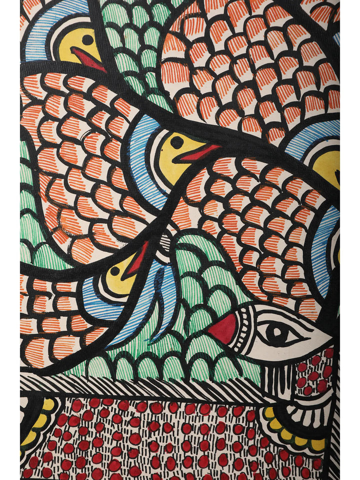 Tree of Life Made of Fishes Painting on Handmade Paper · view 3