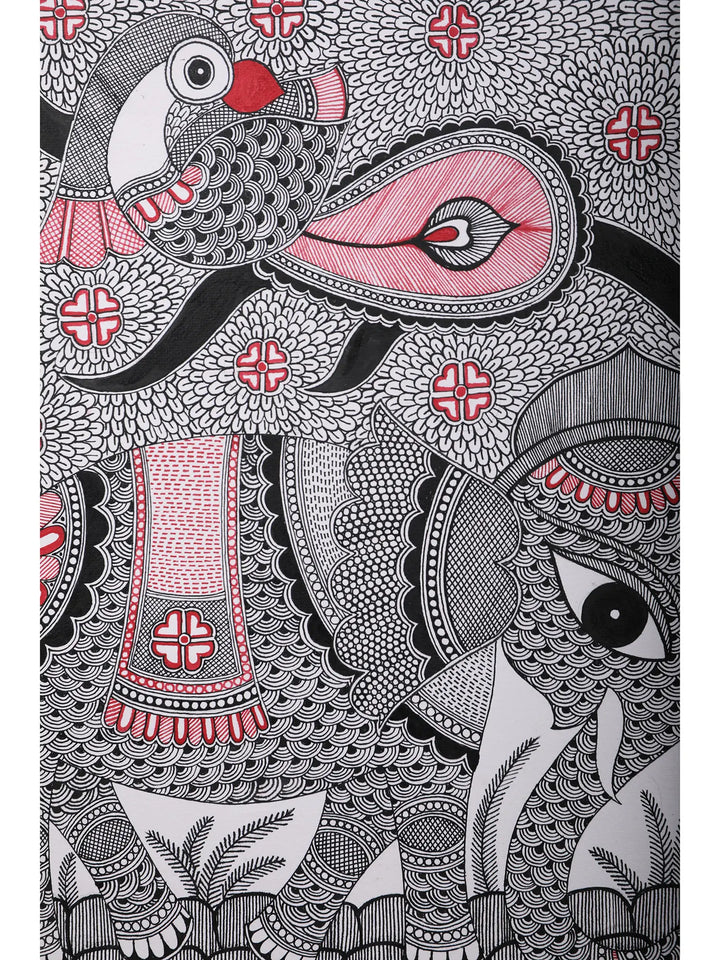 Tree of Life with Elephant Painting on Handmade Paper · view 3