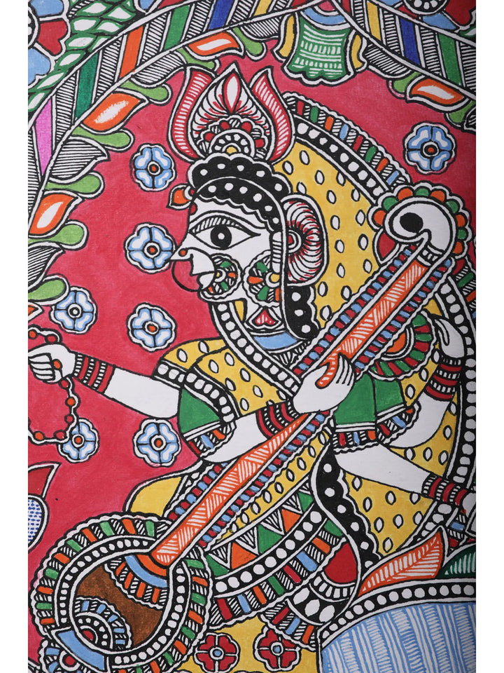 Goddess Saraswati Painting on Handmade Paper · view 3