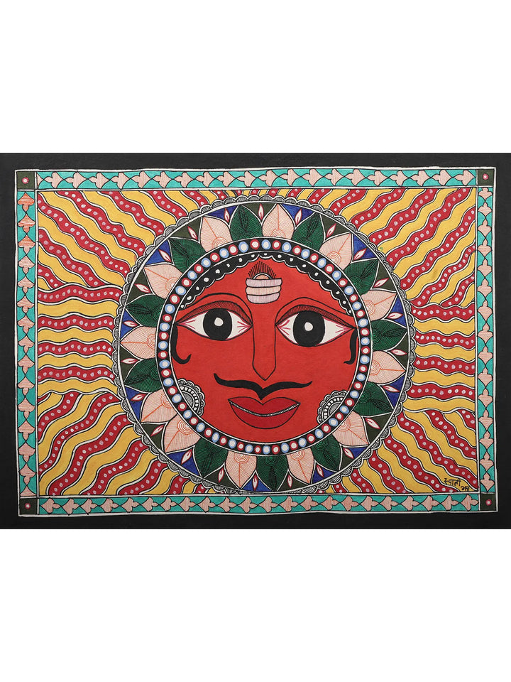 Rising Sun Painting on Handmade Paper · view 1