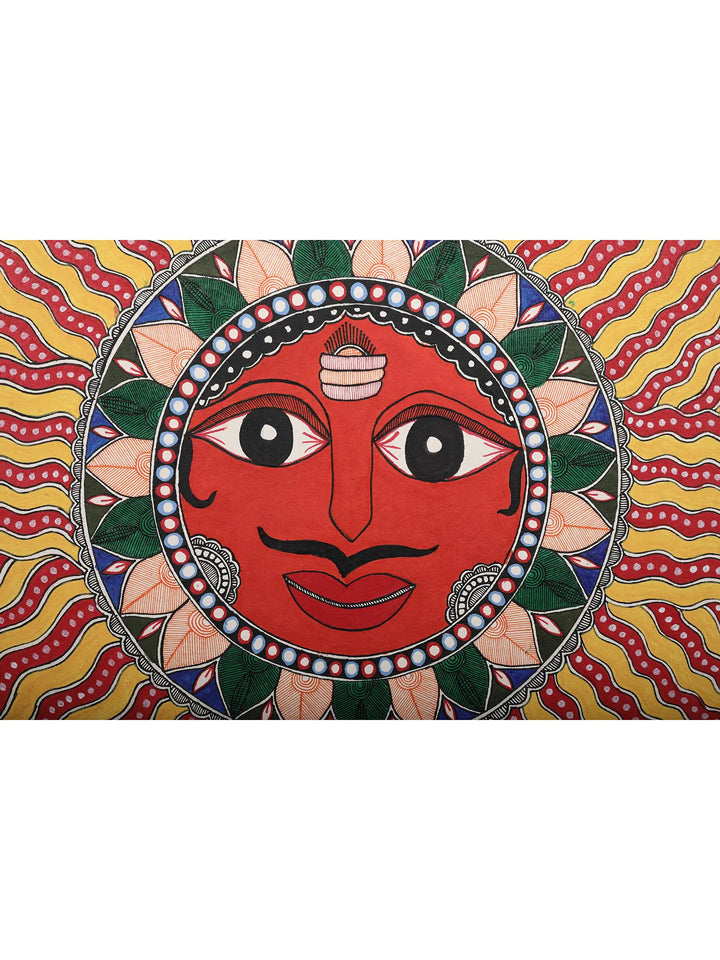 Rising Sun Painting on Handmade Paper · view 2