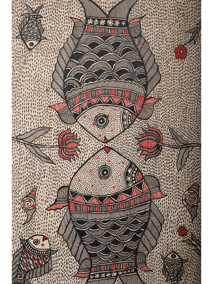 Fish Kachni Painting on Handmade Paper · view 2
