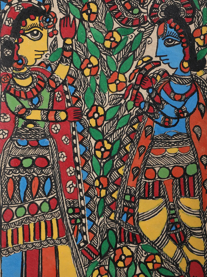 Lord Krishna with Radha Painting on Handmade Paper · view 2