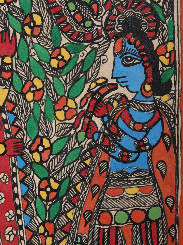 Lord Krishna with Radha Painting on Handmade Paper · view 4