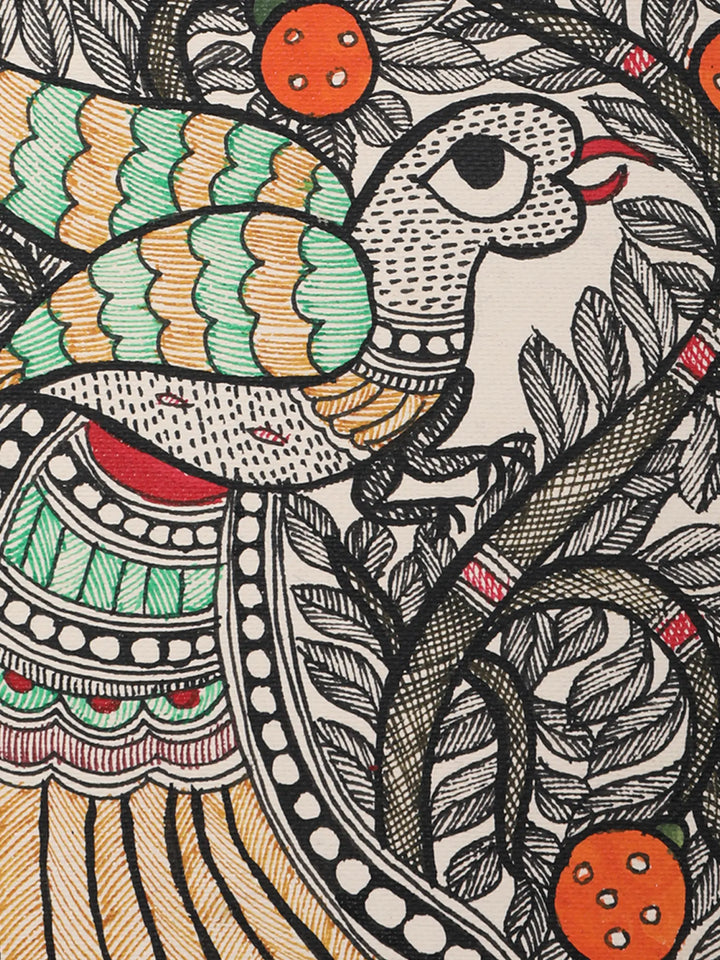 Peacock on Tree Painting on Handmade Paper · view 3