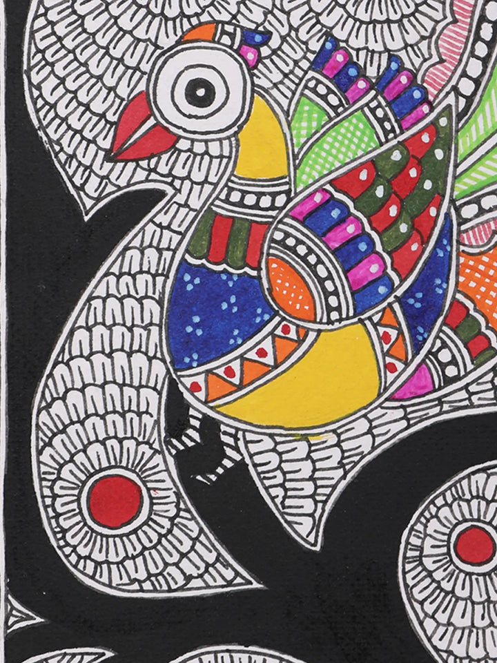 Tree of Life with Peacock Painting on Handmade Paper · view 4