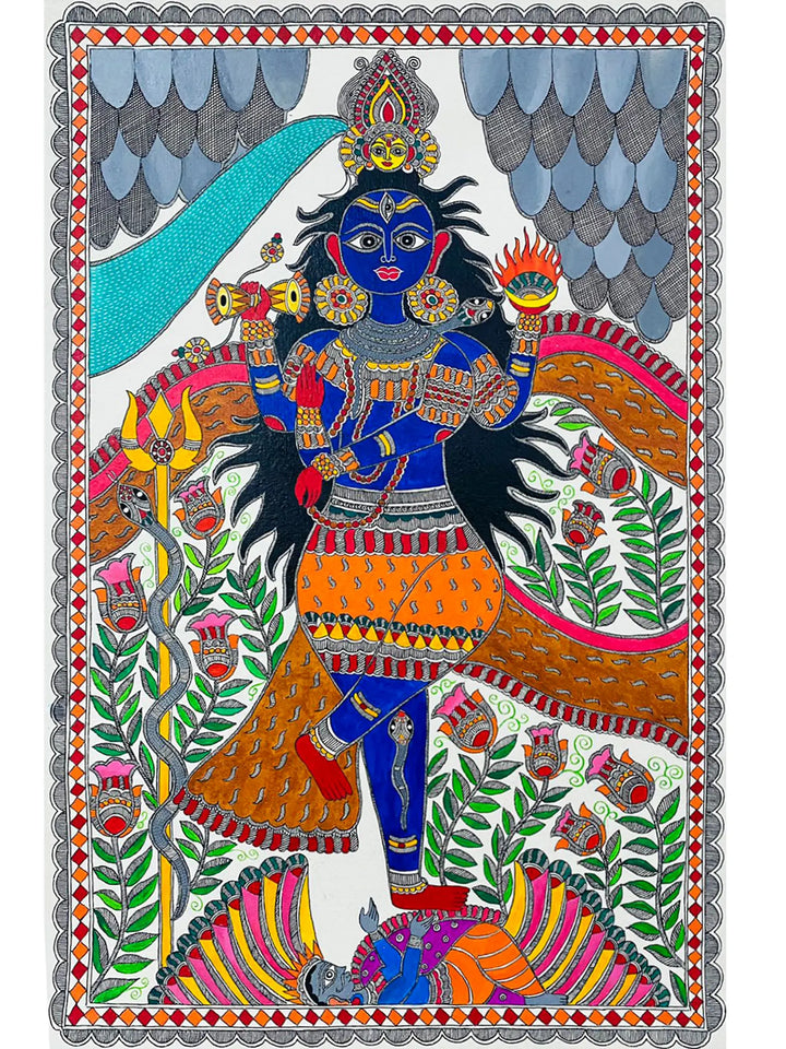 Shri Mahakal Tandav Painting on Handmade Paper · view 1