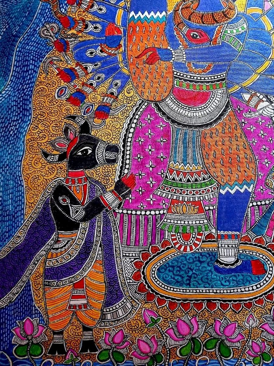 Rudra Madhubani Painting on Canvas