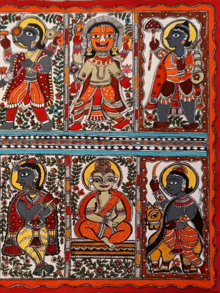 Dashavatar - the Lord Vishnu Painting on Paper · view 3