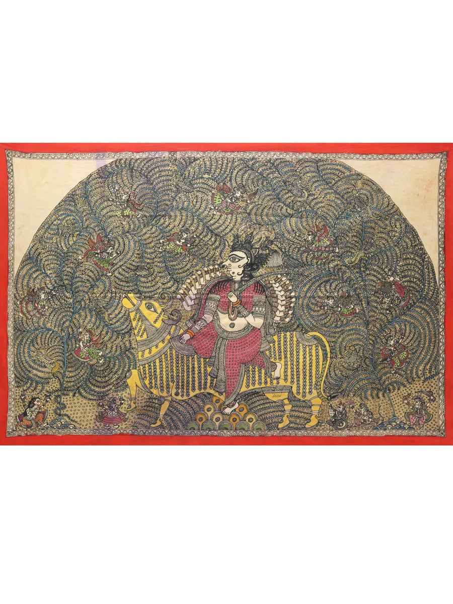 Worship of Visat Mata - Mata Ni Pachedi Painting on Madarpat Cotton