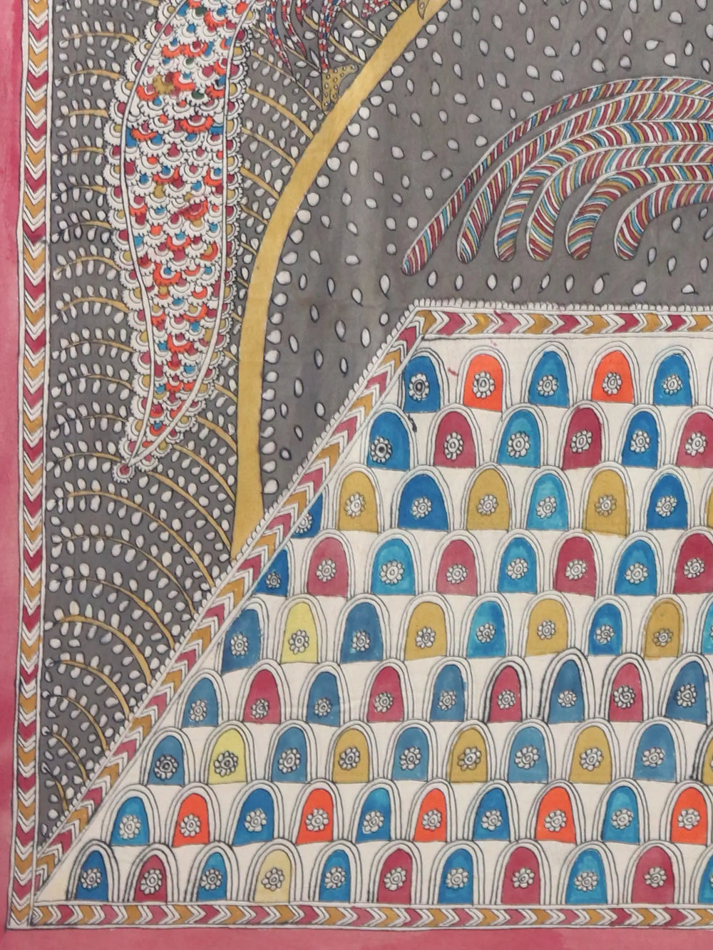Floral Tree Of Peacock - Mata Ni Pachedi | Madarpat Cotton | By Dilip Chitara