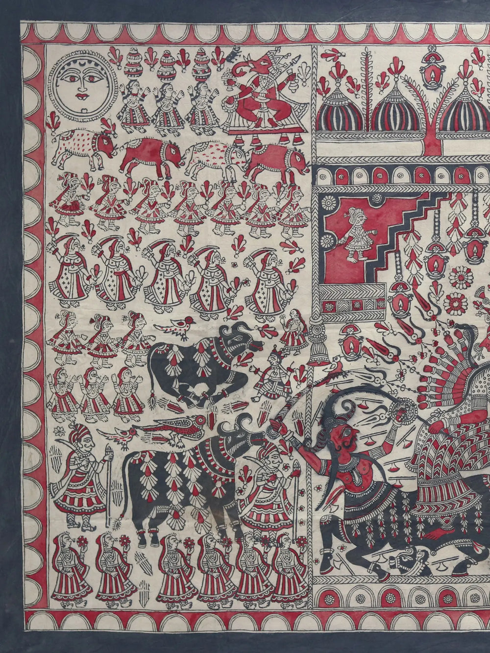 Traditional Painting Visat Mata - Mata Ni Pachedi | Madarpat Cotton | By Dilip Chitara