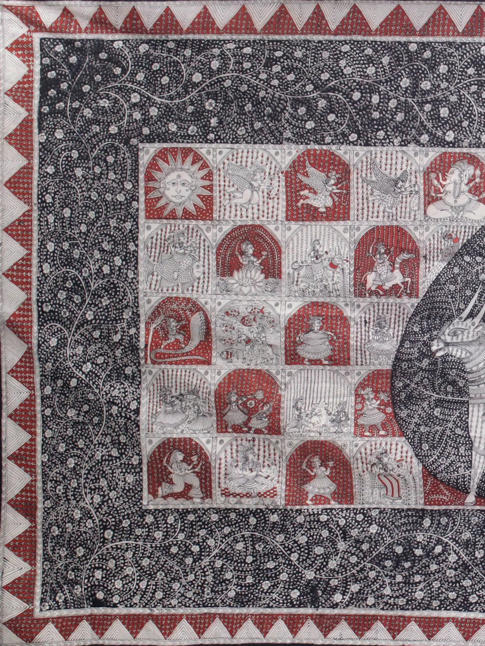 Goddess Meldi Mata Masterpiece - Mata Ni Pachedi | Madarpat Cotton | By Dilip Chitara