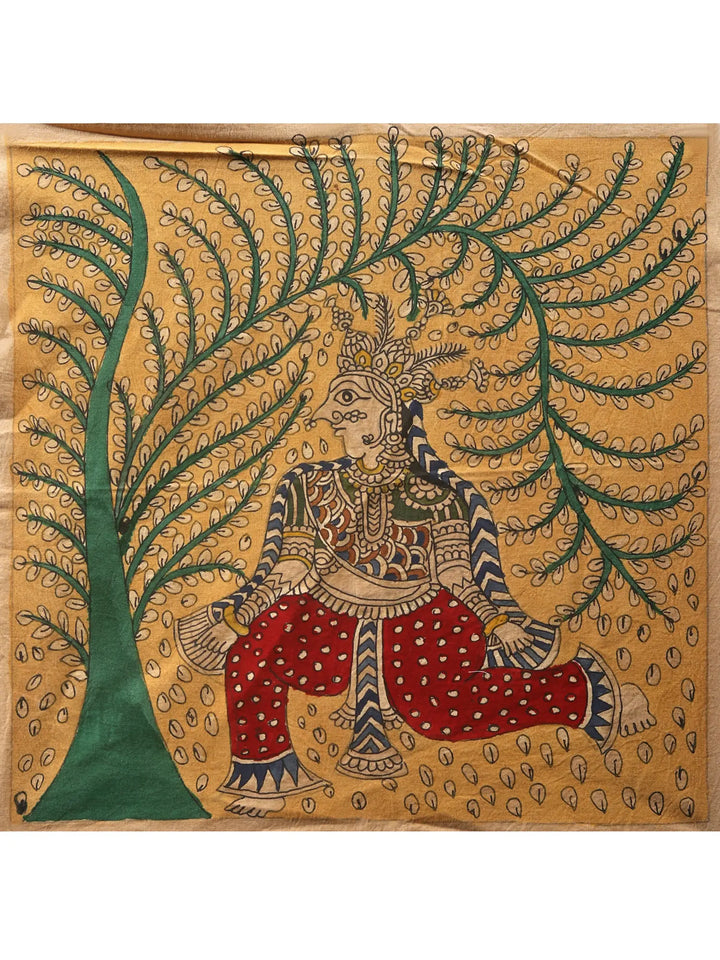 Devi in Forest - Mata Ni Pachedi Painting on Madarpat Cotton · view 1