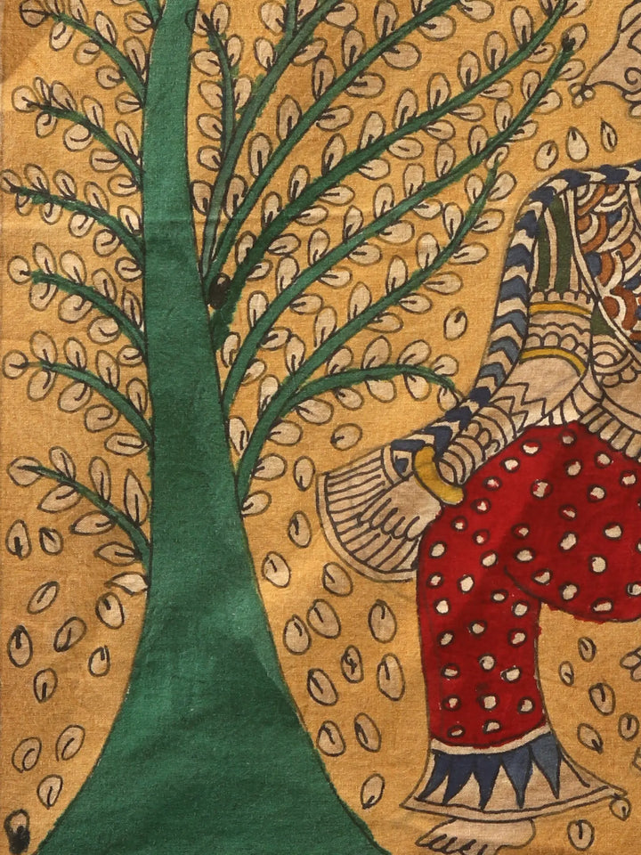 Devi in Forest - Mata Ni Pachedi Painting on Madarpat Cotton · view 2
