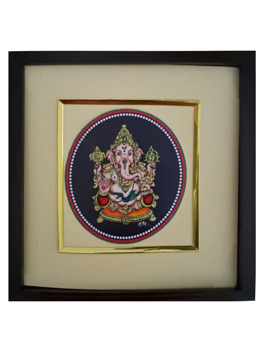 Lord Ganesha with Frame Painting on Paper