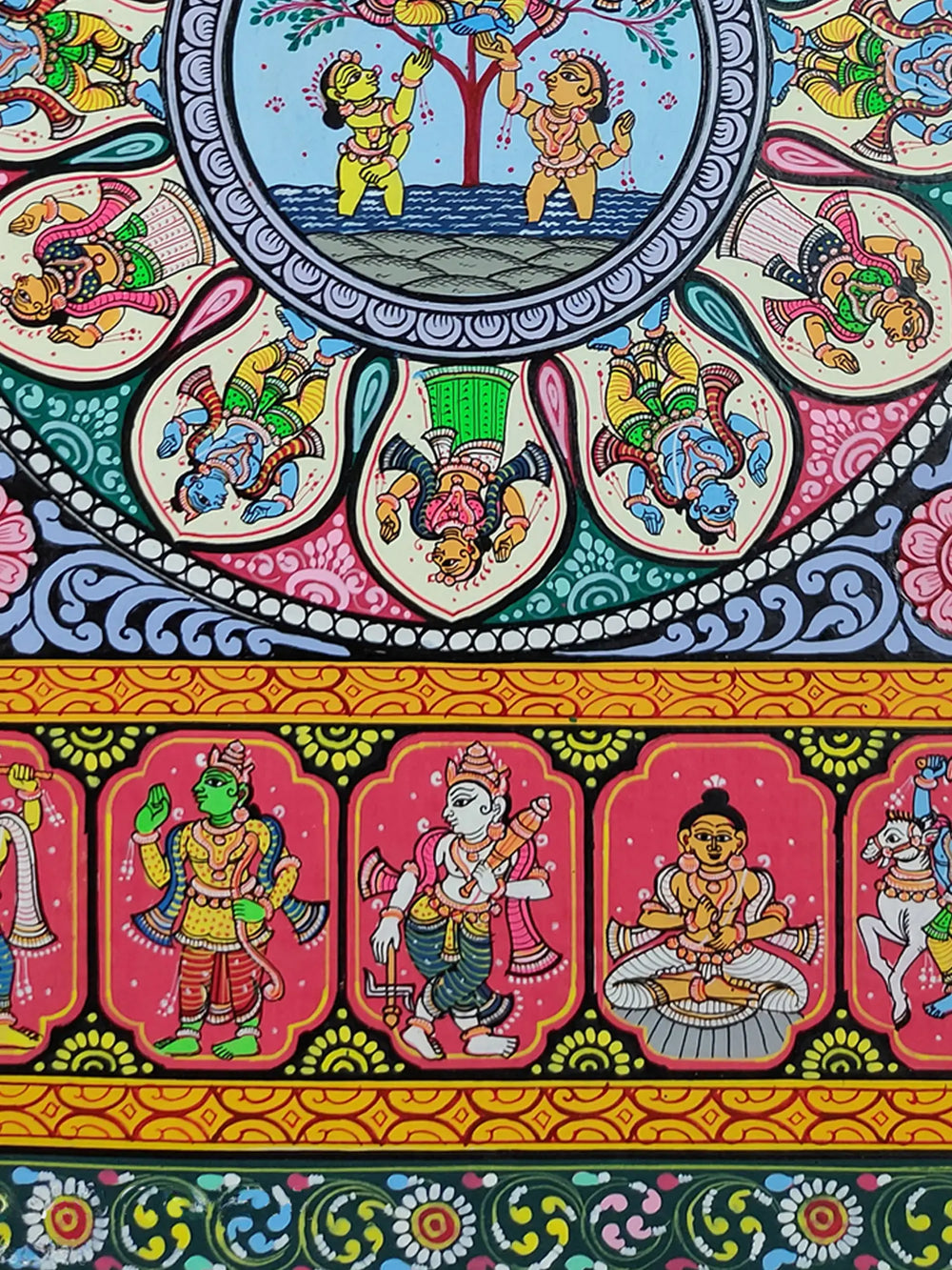 Theft Of Clothes - Krishna Leela | Watercolor On Handmade Sheet | By Jayadev Moharana