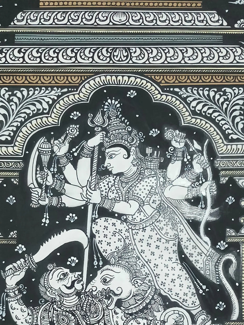 Mahishasura Mardini | Watercolor On Handmade Sheet | By Jayadev Moharana