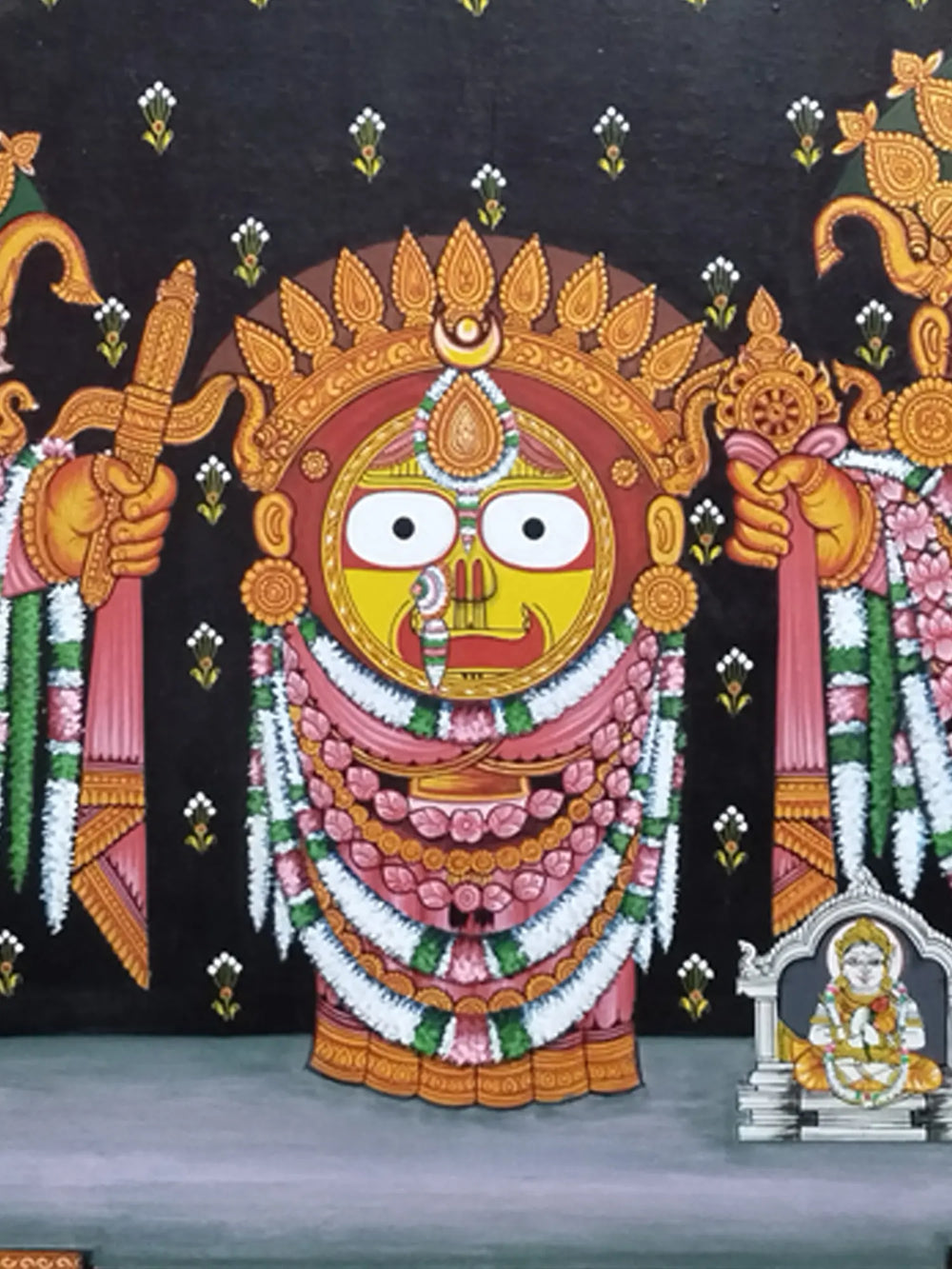 Trio Of Lord Jagannath | Natural Color On Handmade Sheet | By Rakesh Kumar