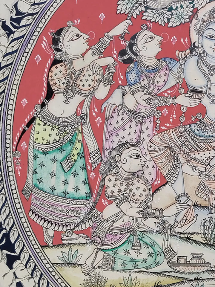 Shri Krishna with Gopis Painting on Cloth · view 3
