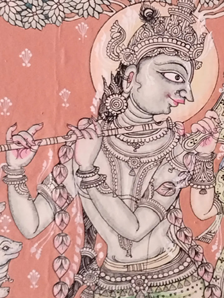 Sweet Tune of Flute Painting on Cloth · view 4