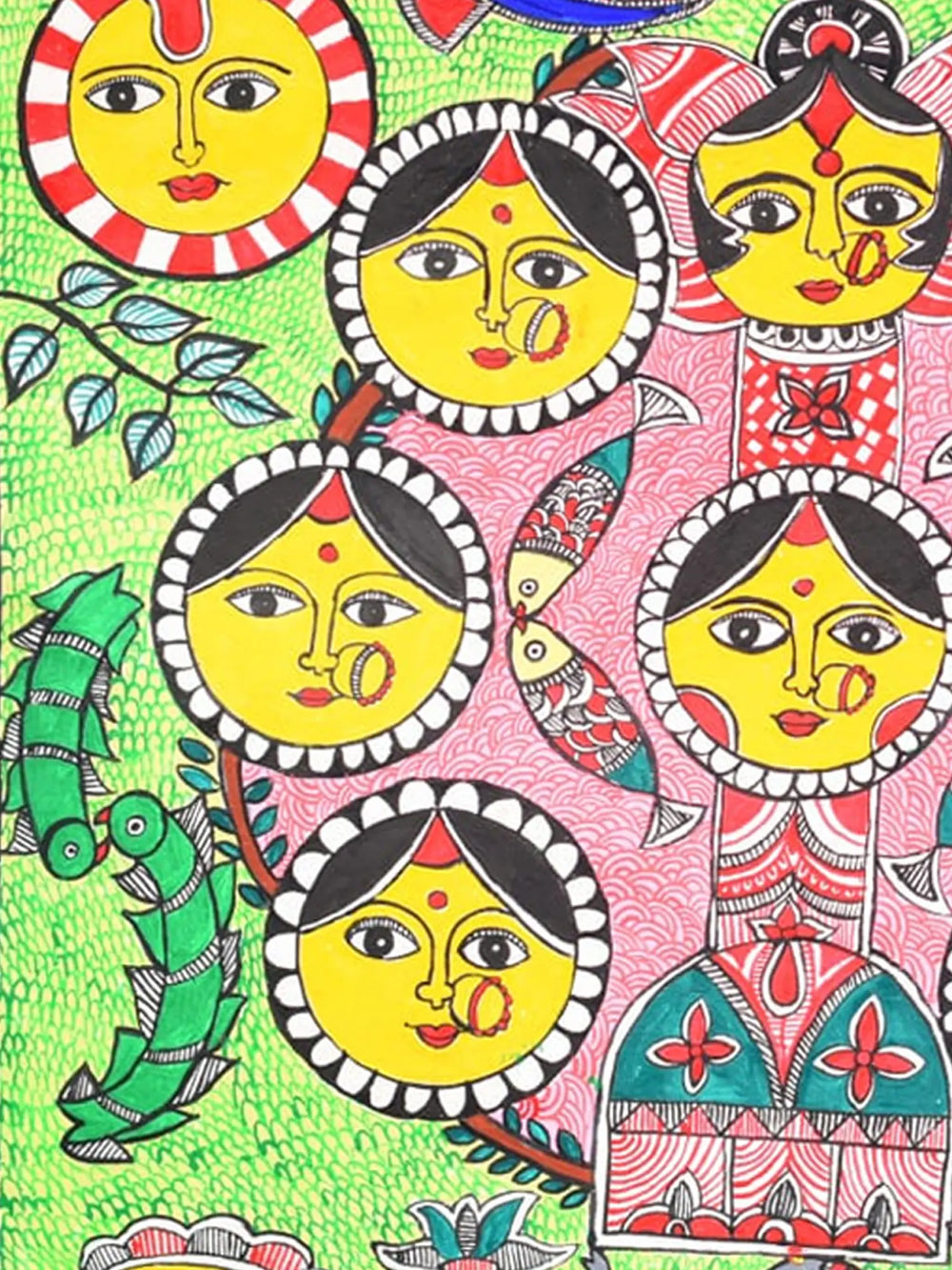 Kohbar Madhubani Painting | Acrylic On Handmade Paper | By Pooja Jha
