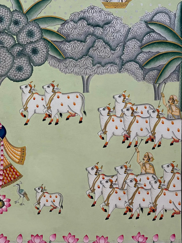 Shrinathji Darshan Pichwai Painting on Cloth · view 4