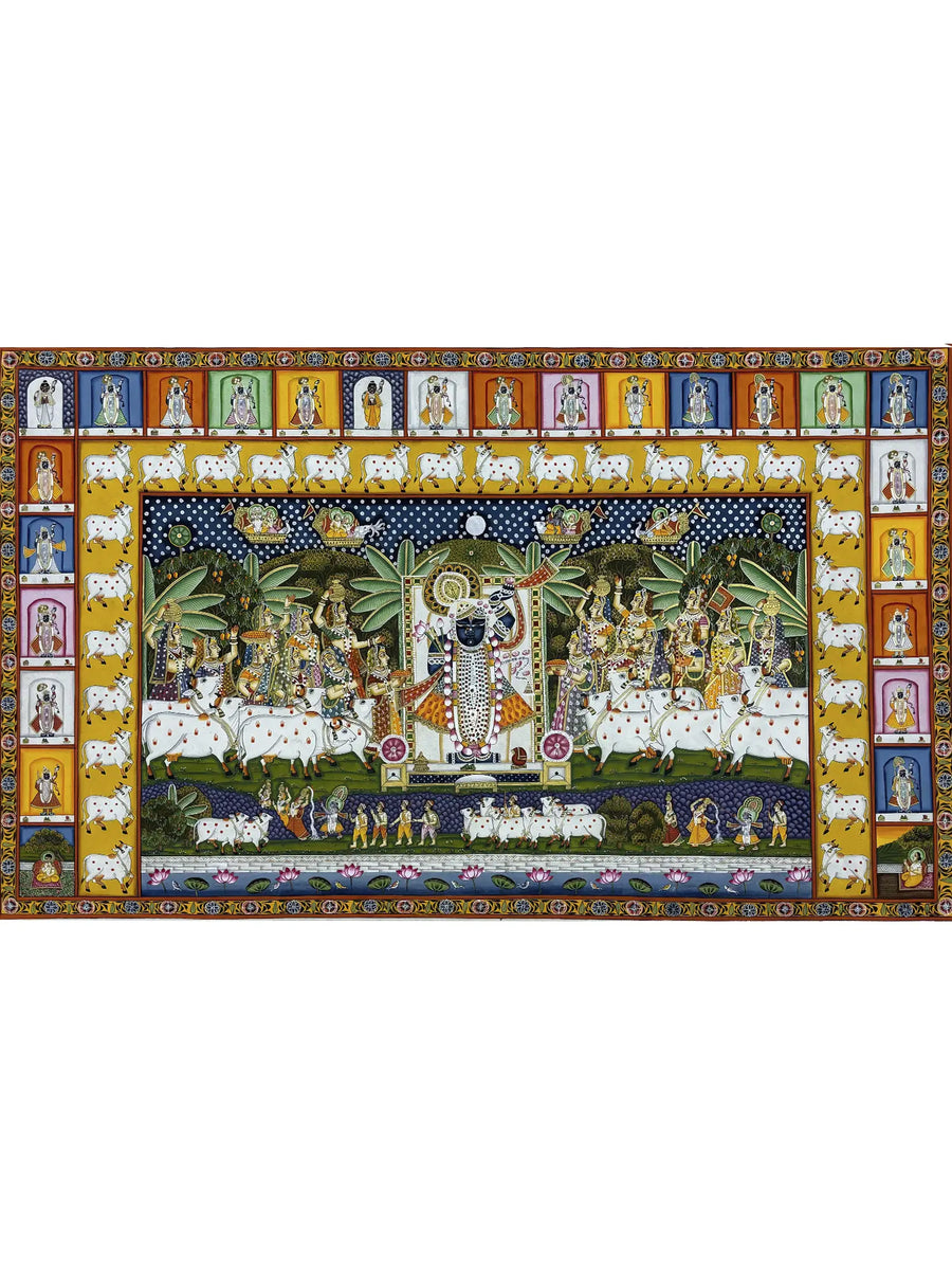 Worship of Lord Shrinathji Painting on Cloth