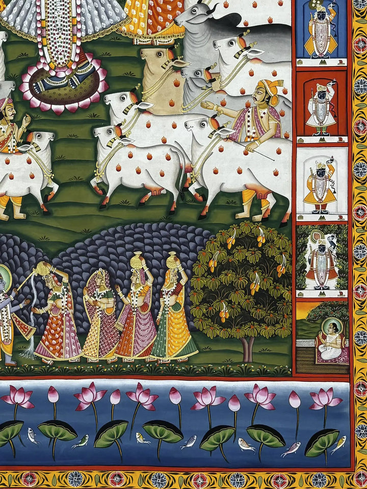 Lord Shrinathji with Cows Pichwai Painting · view 4