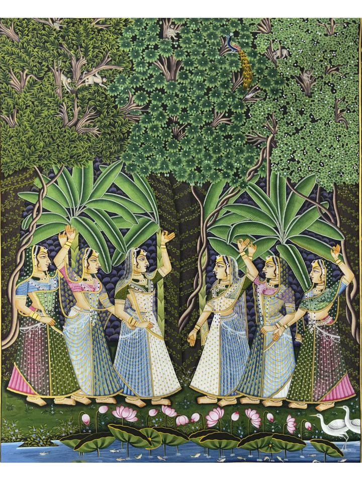 Gopis Pichwai Painting on Cloth · view 1