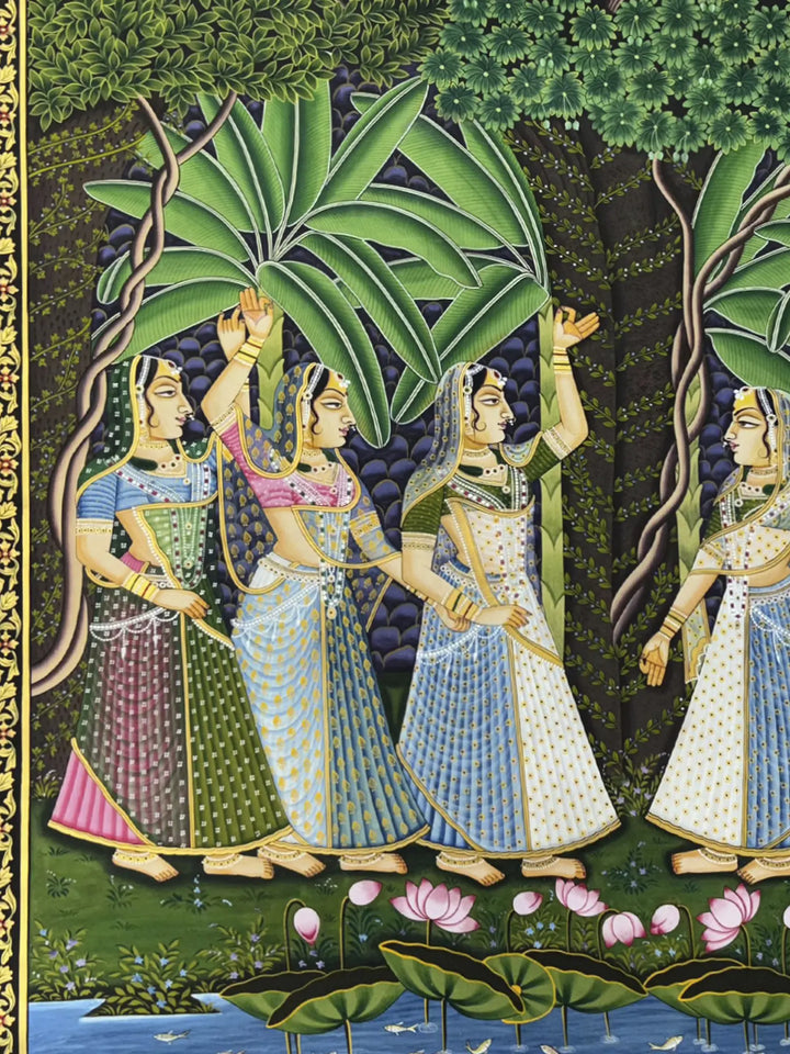 Gopis Pichwai Painting on Cloth · view 2