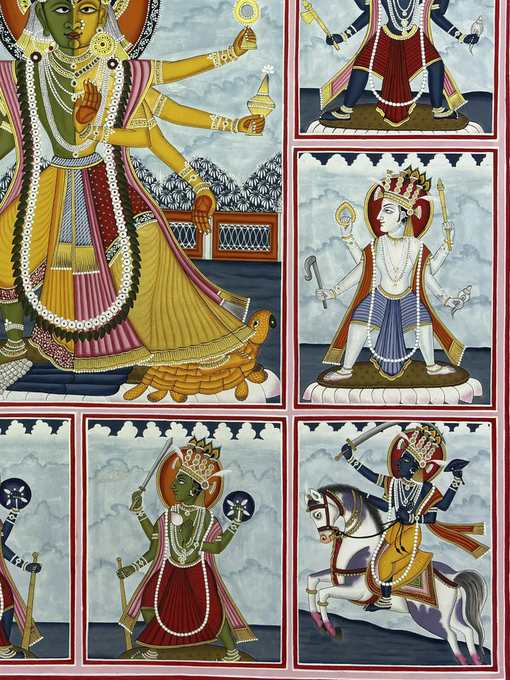Lakshmi Narayan Pichwai Painting on Cloth · view 4