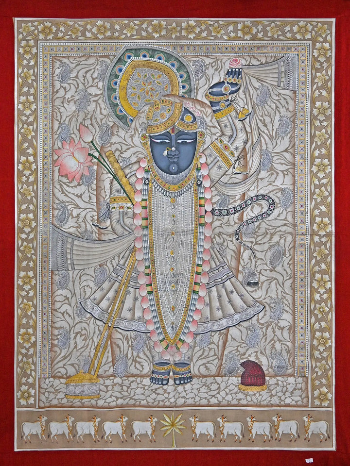 Shrinathji Swaroop Pichwai Painting on Cotton · view 1
