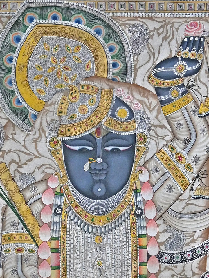 Shrinathji Swaroop Pichwai Painting on Cotton · view 3