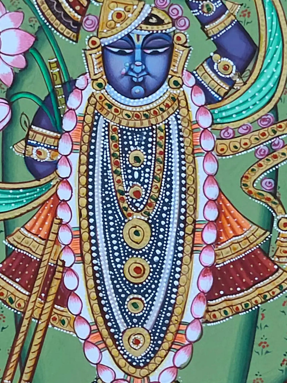 Shrinathji Beloved Of Cows | Pichwai Painting | Watercolor On Paper | By Babu Lal Sharma