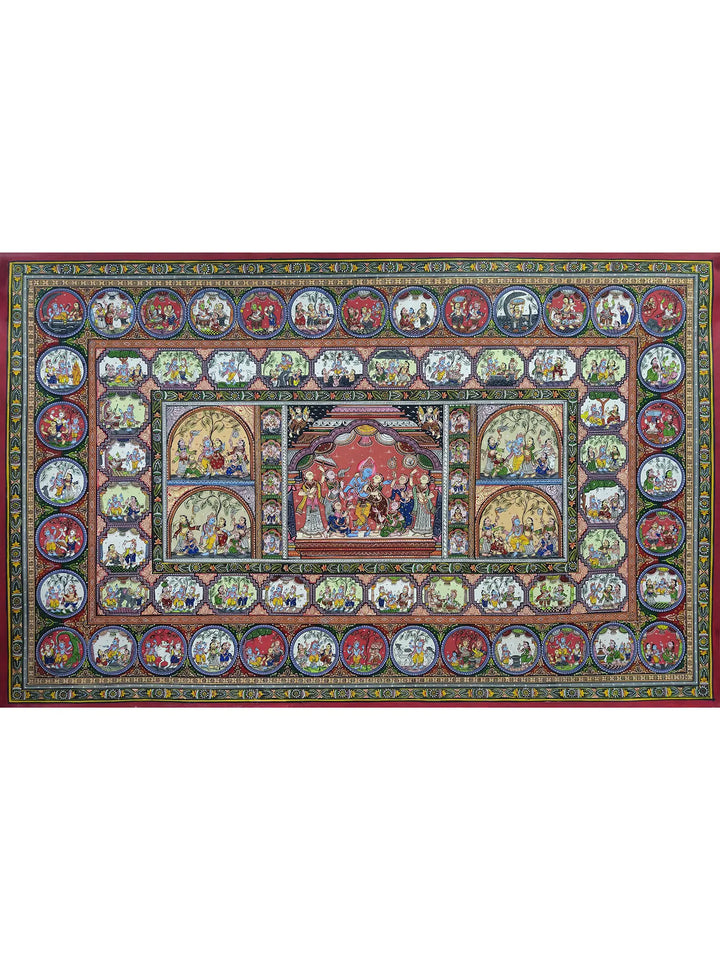 Lord Krishna'S Life Pattachitra Painting on Canvas · view 1