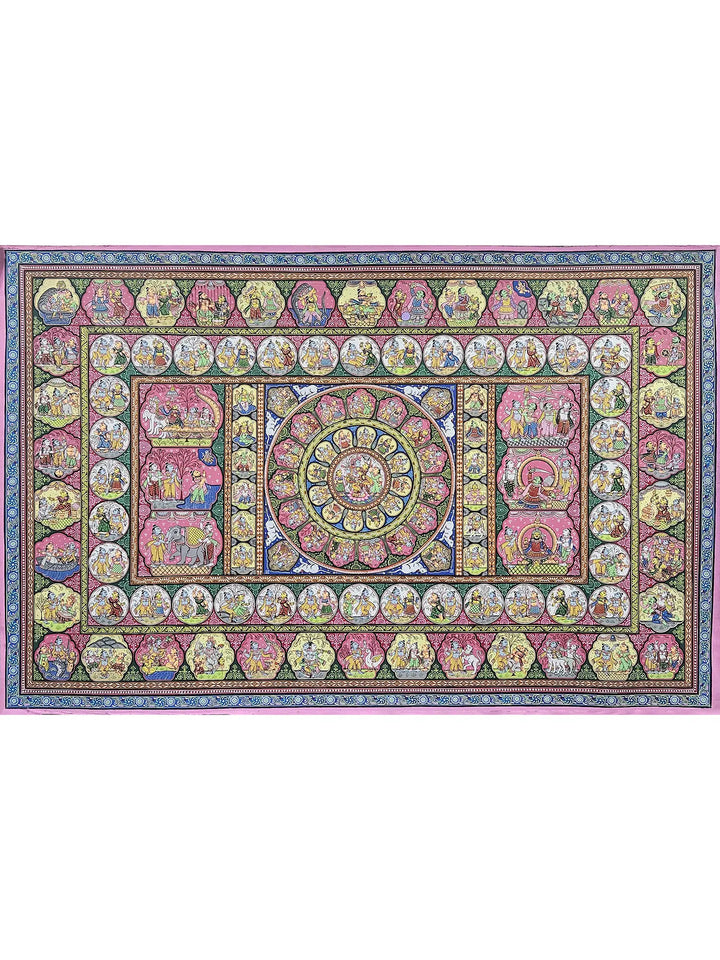 Krishna Leela Pattachitra Painting on Canvas · view 1
