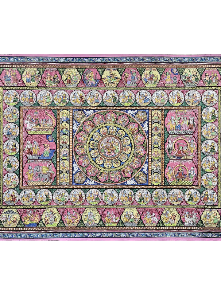 Krishna Leela Pattachitra Painting on Canvas · view 2