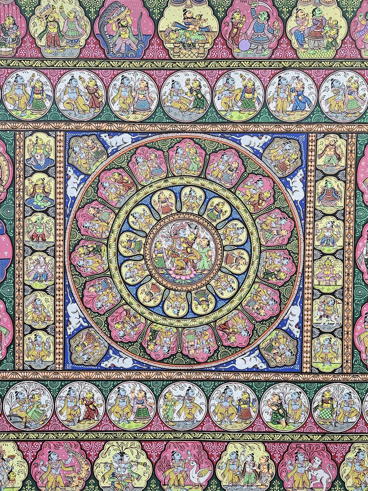 Krishna Leela Pattachitra Painting on Canvas · view 4