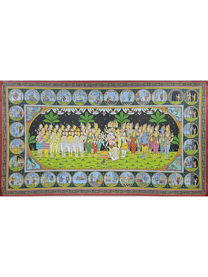Lord Ganesha Wedding Pattachitra Painting on Canvas · view 1